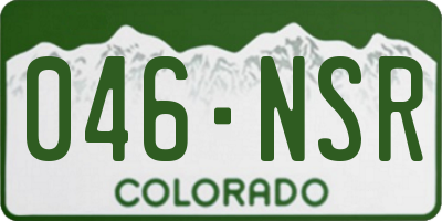 CO license plate 046NSR