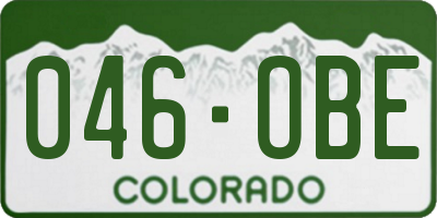 CO license plate 046OBE