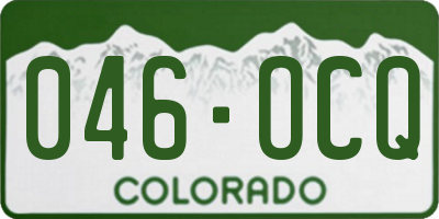CO license plate 046OCQ