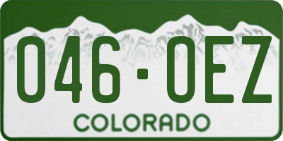 CO license plate 046OEZ