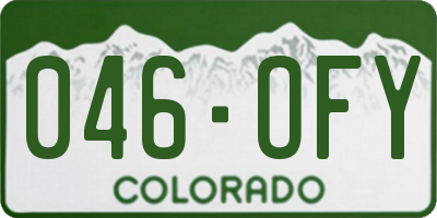 CO license plate 046OFY