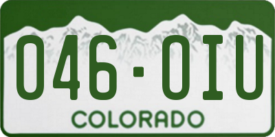 CO license plate 046OIU