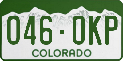 CO license plate 046OKP