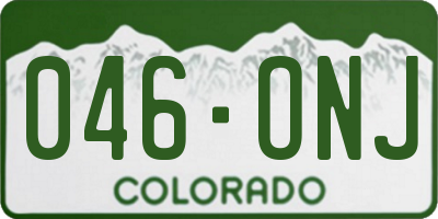 CO license plate 046ONJ