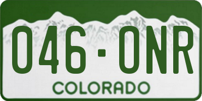 CO license plate 046ONR