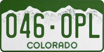 CO license plate 046OPL