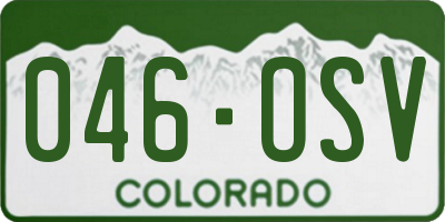CO license plate 046OSV