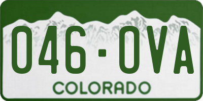 CO license plate 046OVA