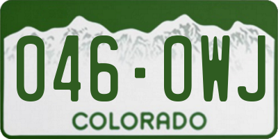 CO license plate 046OWJ
