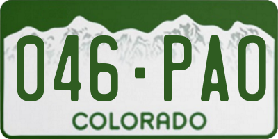 CO license plate 046PAO
