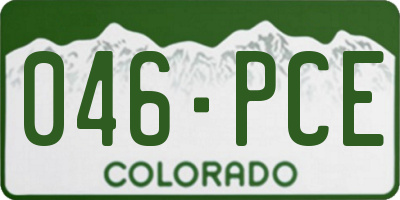 CO license plate 046PCE