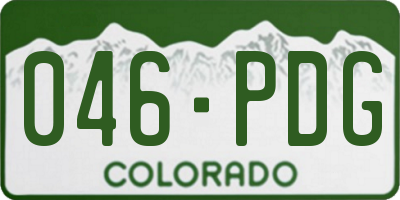 CO license plate 046PDG