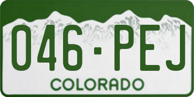 CO license plate 046PEJ