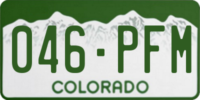 CO license plate 046PFM