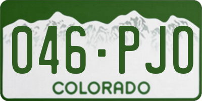 CO license plate 046PJO