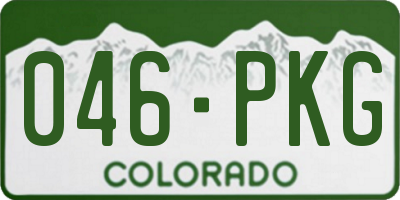 CO license plate 046PKG