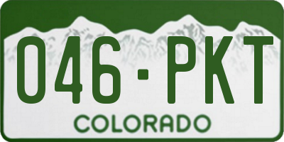 CO license plate 046PKT