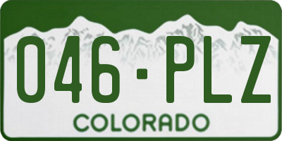 CO license plate 046PLZ