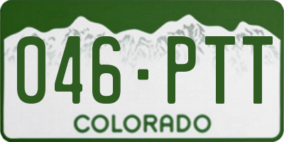 CO license plate 046PTT
