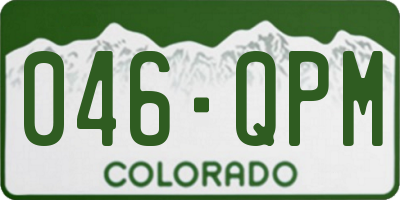 CO license plate 046QPM