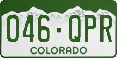 CO license plate 046QPR
