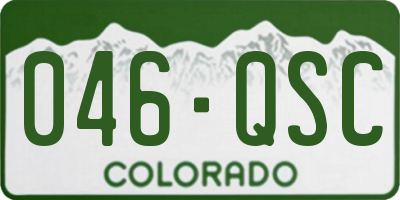 CO license plate 046QSC