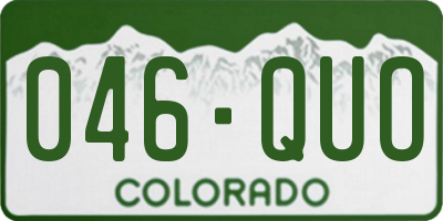 CO license plate 046QUO