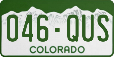 CO license plate 046QUS