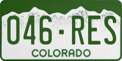 CO license plate 046RES