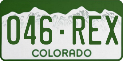 CO license plate 046REX