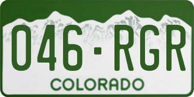 CO license plate 046RGR
