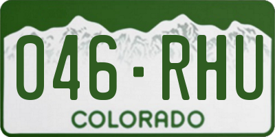 CO license plate 046RHU