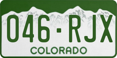 CO license plate 046RJX