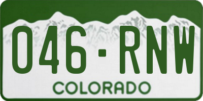 CO license plate 046RNW
