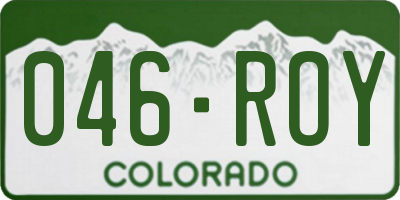 CO license plate 046ROY