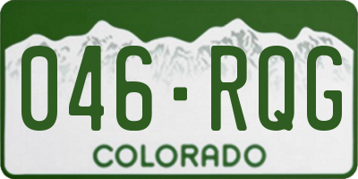 CO license plate 046RQG