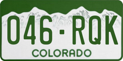 CO license plate 046RQK