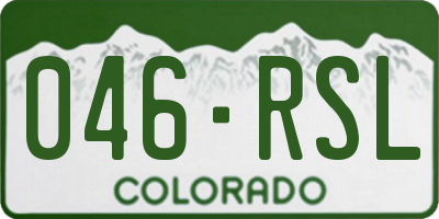 CO license plate 046RSL