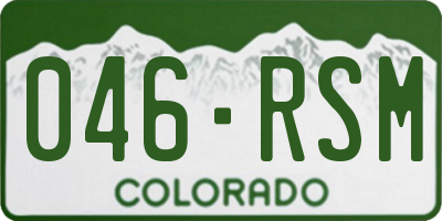 CO license plate 046RSM