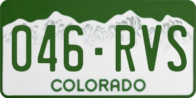 CO license plate 046RVS
