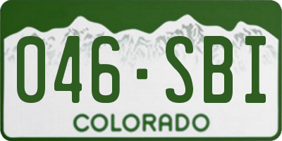CO license plate 046SBI