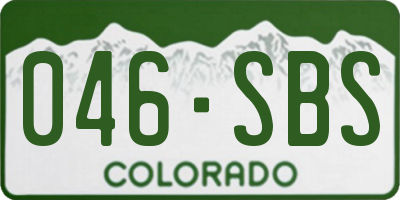 CO license plate 046SBS