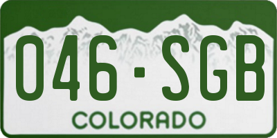 CO license plate 046SGB