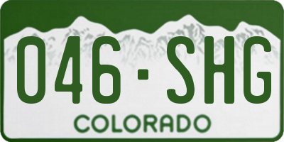 CO license plate 046SHG