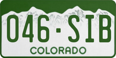 CO license plate 046SIB