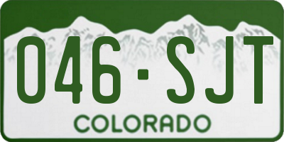 CO license plate 046SJT