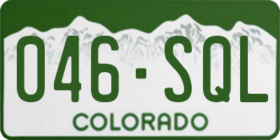 CO license plate 046SQL