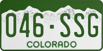 CO license plate 046SSG