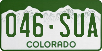 CO license plate 046SUA