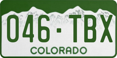 CO license plate 046TBX